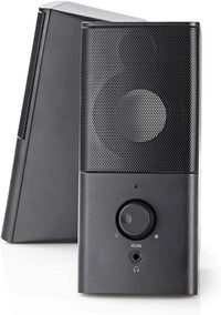 Nedis 18W 2.0 Gaming Speakers for PC & Laptop, USB & 3.5mm, Compact Stereo Sound with Volume Control - Black