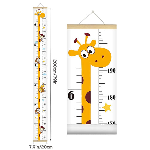 Kids Height Wall Chart Removable Canvas Ruler for Nursery â Giraffe