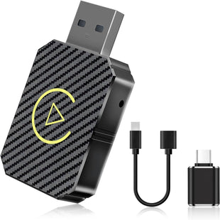 Wireless CarPlay Adapter, Convert Wired CarPlay to Wireless, USB C/A, Plug and Play, for 2016 Cars and for iPhone iOS 10+