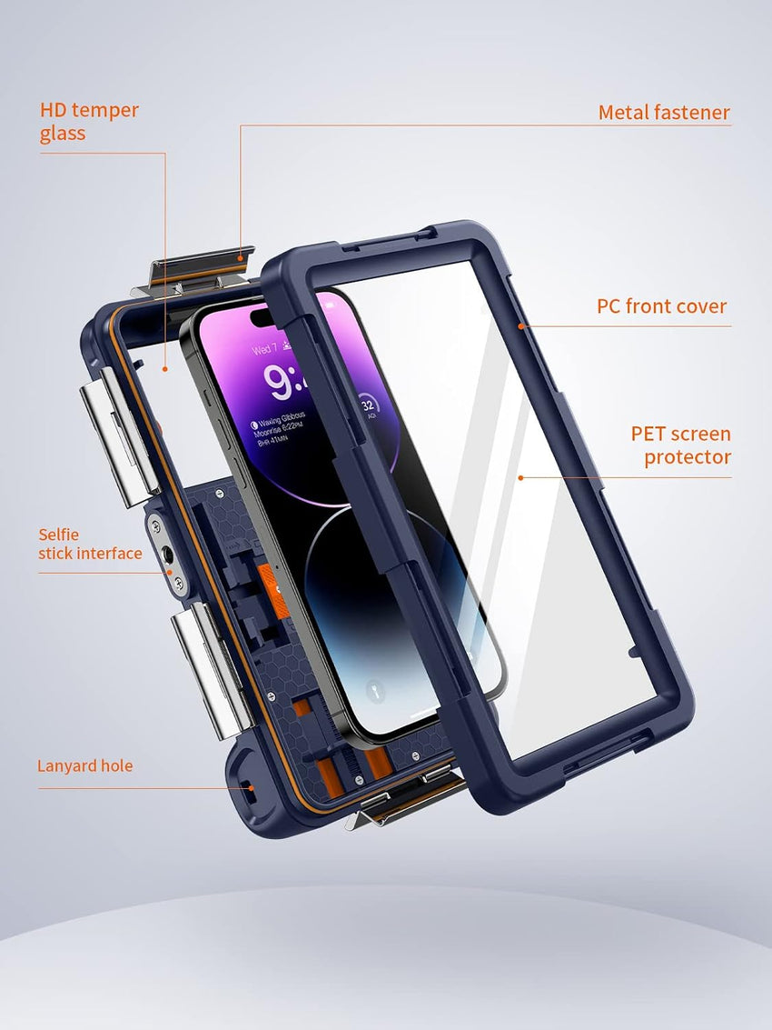 Universal Waterproof Dive Phone Case Underwater Photo Video Snorkelling Surfing â Orange