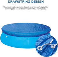 Round Pool Cover 495cm Foldable Drawstring Solar Heat Insulation â Blue