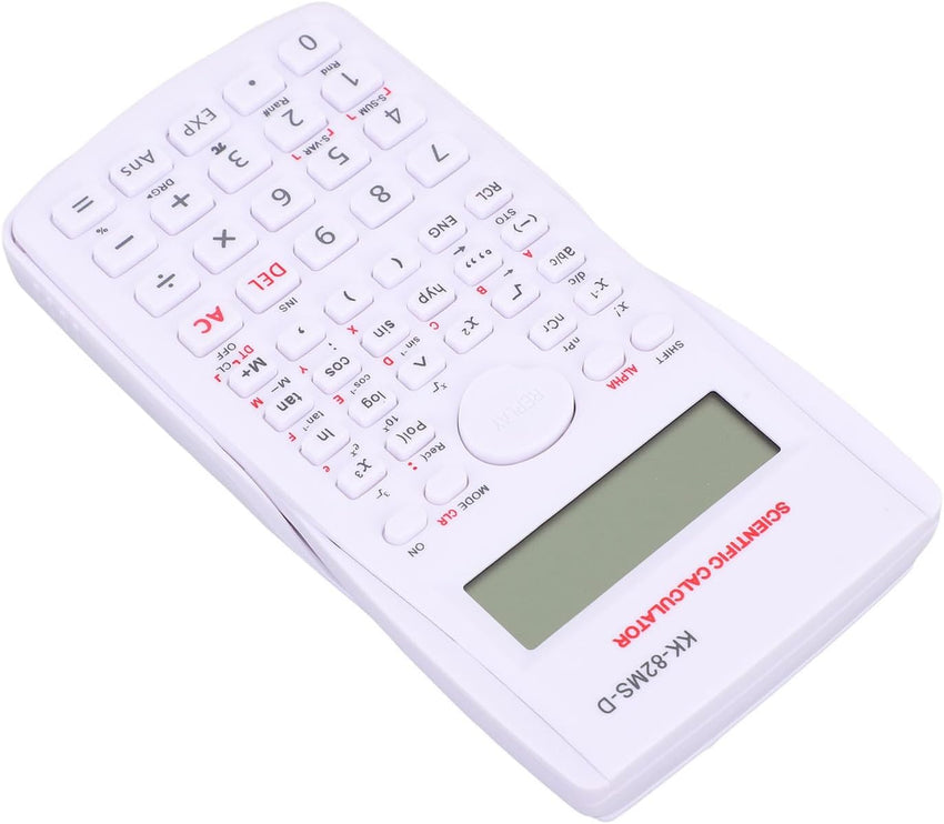 Scientific Calculator, 12 Digit 240 Functions Office Calculator, Multifunction Large Display Students Calculator with Sliding Hard Cover (White)
