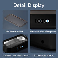 Ultrasonic Jewellery Cleaner 50kHz 650ml Stainless Tank 3 Modes Digital Timer â Silver