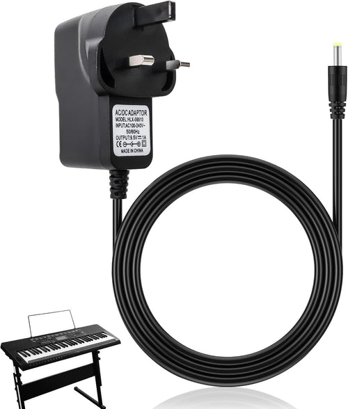 9.5V 1A AC/DC Keyboard Power Supply,2m Adapter Supply Charger Cable for Casio Electronic Piano Keyboard Plug 4mmx1.7mm,Compatible for CTK-245, CTK-3000, CTK-3200, CTK-1100, WK-220, WK-225, SA-46 SA-47