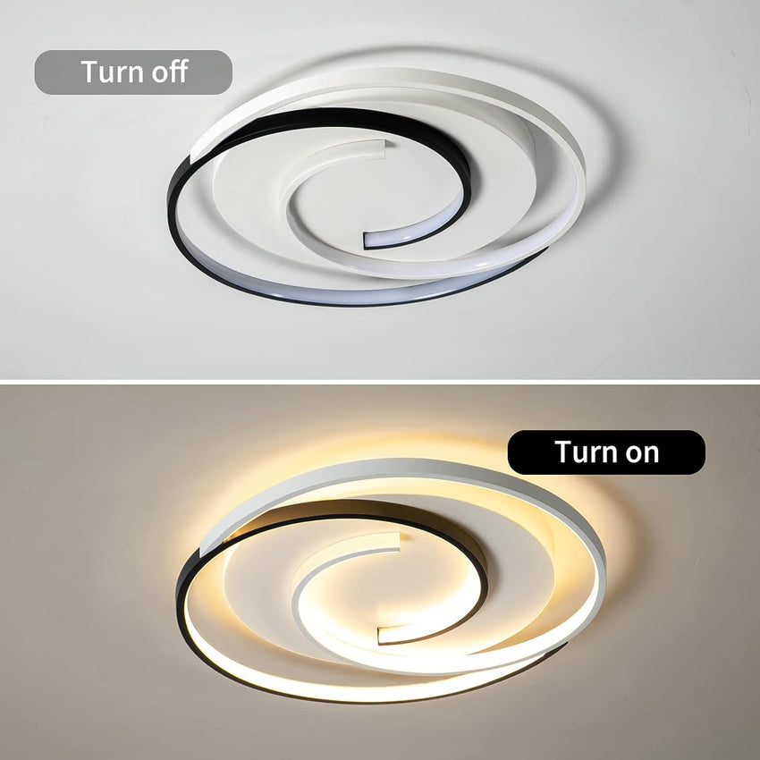 Modern LED Ceiling Light Dimmable Geometric Design â Black 50cm