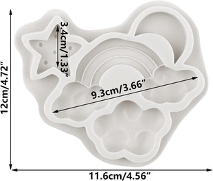 Silicone Rainbow Moulds Set of 3 Cloud Star Moon for Cake Decoration â Multi-colour