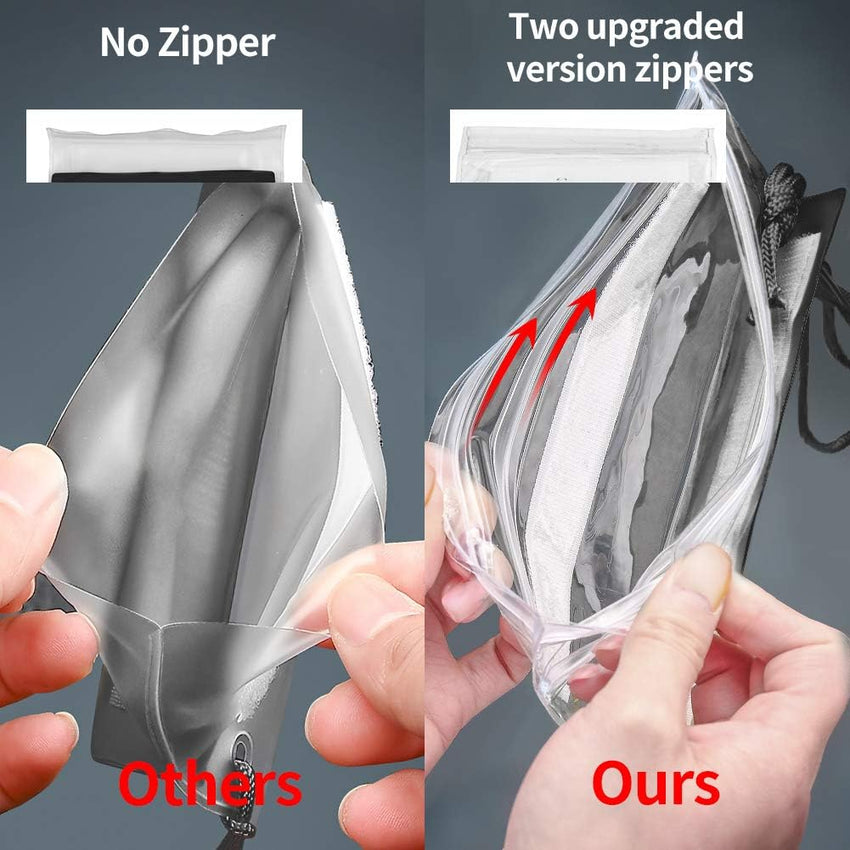 Clear Waterproof Pouch Bag, [4 Pack] Waterproof Bags Large Size Set, Waterproof Case Dry Bag for Beach/Swim/Boating/Kayaking/Hiking/Protect Phone/Camera/Cash/Document - Black