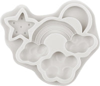 Silicone Rainbow Moulds Set of 3 Cloud Star Moon for Cake Decoration â Multi-colour