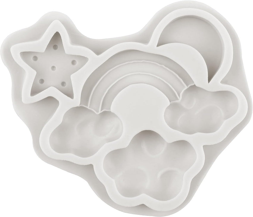 Silicone Rainbow Moulds Set of 3 Cloud Star Moon for Cake Decoration â Multi-colour
