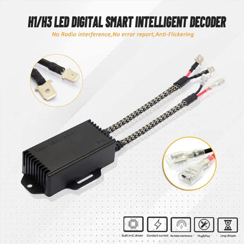 D-Lumina H1/H3 LED Load Resistive Connectors LED Bulbs Error Free Anti Flickering Resistor Decoder Adapter Warning Canceller Capacitors