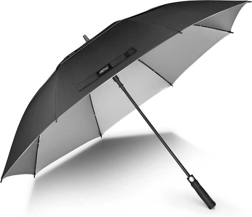 UV Golf Umbrella 68in Large Windproof Double Canopy UPF50+ â Silver/Pink