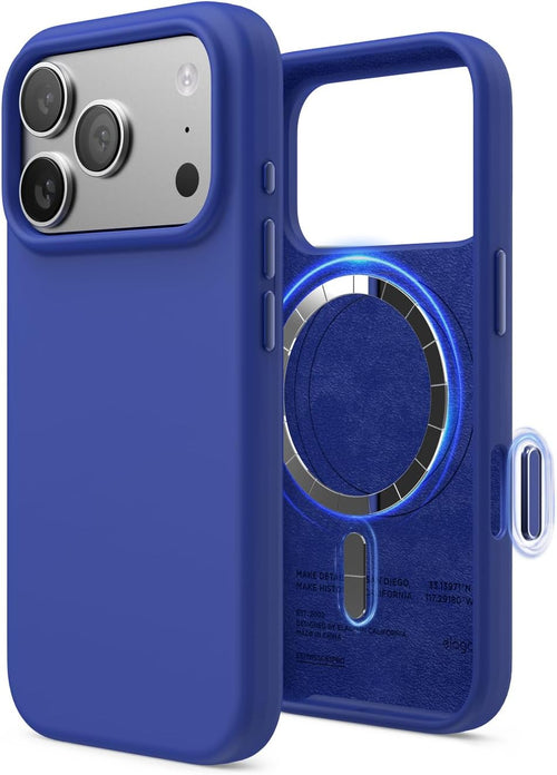 elago Magnetic Silicone Case Compatible with iPhone 17 Pro Case 6.3â - Compatible with MagSafe, Premium Liquid Silicone Material, Protective Cover, Shockproof, Slim Phone (Cobalt Blue)