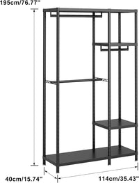 Heavy Duty Clothes Rail 195cm Tall 3 Rods 6 Shelves Max 600lbs Ã¢ÂÂ 114cm