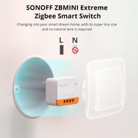 SONOFF ZBMINIL2 Zigbee Smart Switch, No Neutral Required, Mini Relay Module for Light Switch, 2-Way Control, Works with Alexa & Google Home, Requires Zigbee Hub