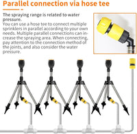 Tripod Sprinkler 360Â° Rotating Garden Water Sprinkler for Lawns â 3/4 Inch Connector