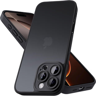 Mootobo for iPhone 16 Pro Max Case with Camera Lens Full Cover Protection, Military-Grade Drop Protection Phone Case, Anti-Fingerprint Slim Shockproof Matte Back 6.9 inch- Black