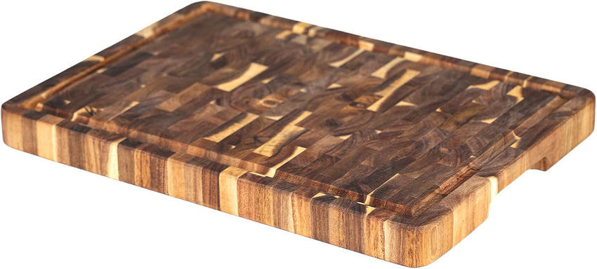 Acacia Cutting Board with Juice Groove & Handles â Reversible 43x30.5cm