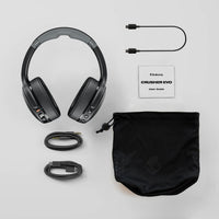 Skullcandy Crusher Evo Wireless Bluetooth Headphones with Multi-Sensory Bass and Charging Cable, Noise Isolating Over-Ear Fit, Up to 40 Hours Battery, Microphone for iPhone Android - True Black