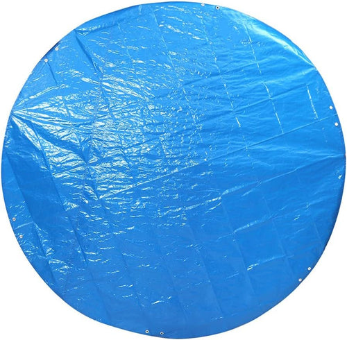 Round Pool Cover 495cm Foldable Drawstring Solar Heat Insulation â Blue