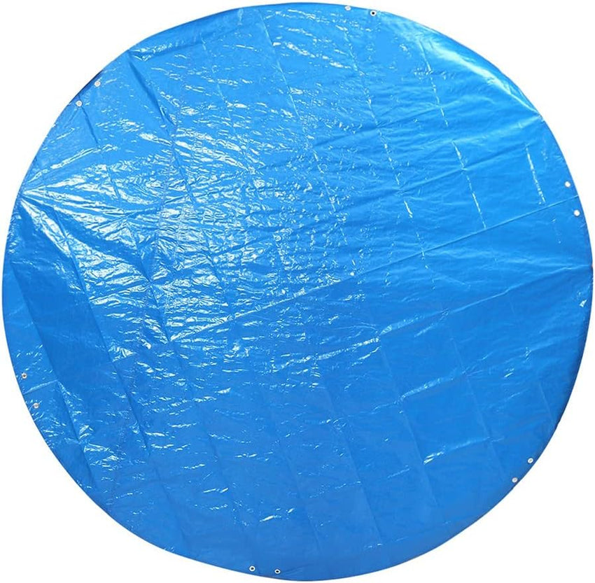 Round Pool Cover 495cm Foldable Drawstring Solar Heat Insulation â Blue