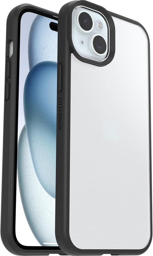 OtterBox React Series Case for iPhone 15 Plus/14 Plus, Shockproof, Drop proof, Ultra-Slim, Protective Thin Case, Tested to Military Standard, Clear/Black