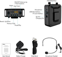 Giecy Portable Voice Amplifier with Headset Microphone 30W Rechargeable Battery 2800mAh Powerful Sound System for Teachers, Guides, Coaches, Presenters