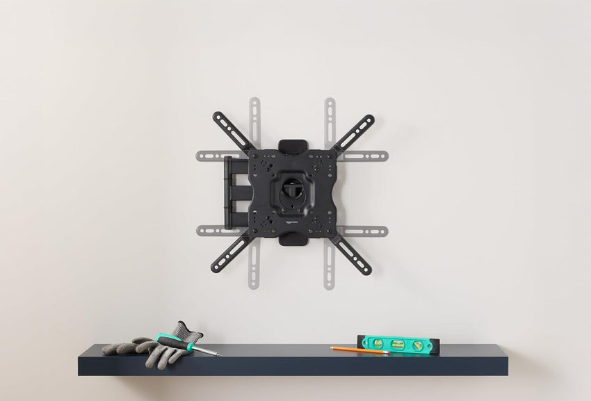 Amazon Basics TV Wall Bracket READ DESC 26-55 inch(66cm-140cm) TVs, Swivels Tilts TV Wall Mount for Flat & Curved TV, VESA 100x100mm to 400x400mm, holds up to 36kg, Black