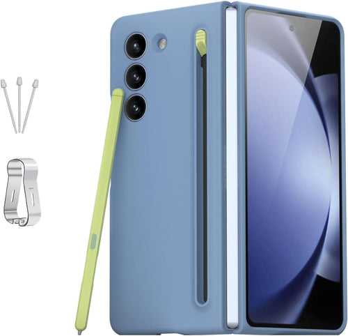 case Galaxy Z Fold 5 case with S Pen Fold EditionãS Pen + Caseã Compatible with Samsung Galaxy Z Fold5 Slim S Pen Phone Cover Shell replacement (Blue)