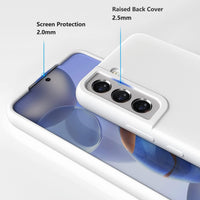 OHLIGIA Samsung Galaxy S22 Plus Liquid Silicone Case Slim Protective 3 Layer Shockproof Phone Cover (6.6") with Anti-Scratch Soft Microfiber Lining for Galaxy S22+ (2022) (White)