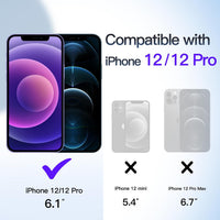 JETech Wallet Case for iPhone 12/12 Pro 6.1-Inch with Card Holder, Dual Layer Shockproof Protective Phone Cover, Sliding Hidden Slot (Purple)