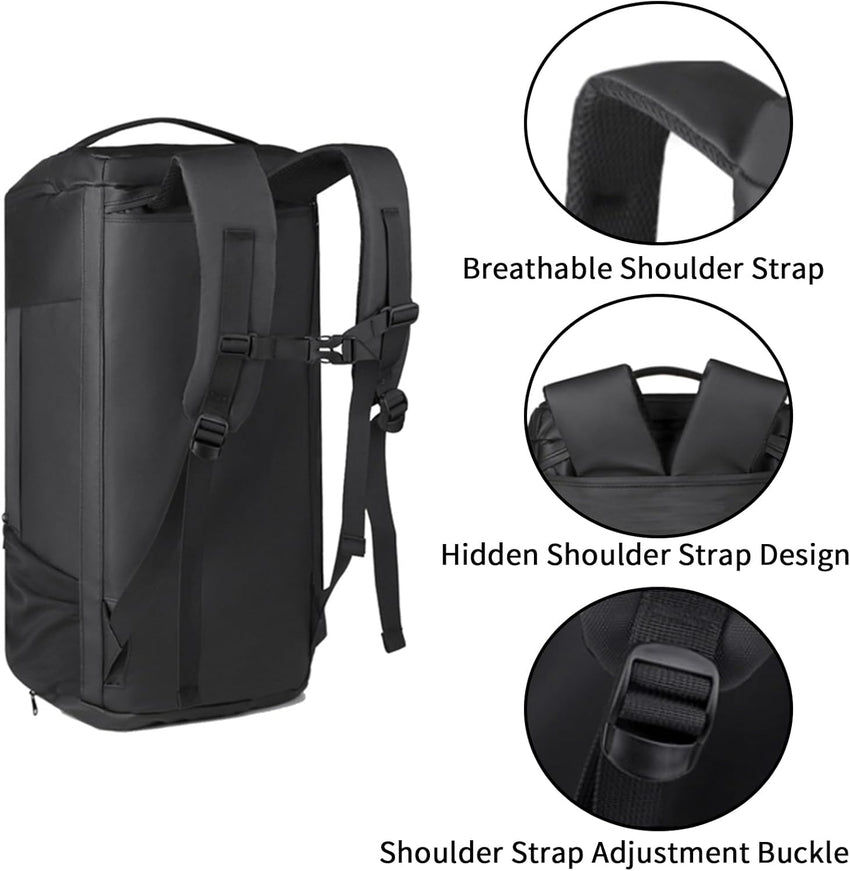 Large Gym Bag Water Resistant Duffle Backpack 45L