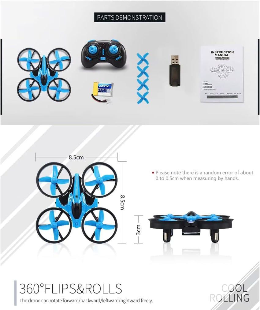 Mini Drone 360Â° Flip & Roll One-Button Return Home Lightweight Indoor â Blue