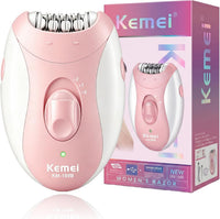 Electric Epilator for Women LED Light IPX5 Waterproof Cordless Hair Removal â KEMEI 189B