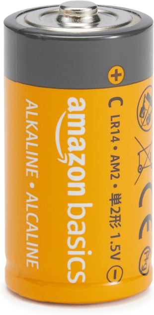 Amazon Basics 24-Pack C Cell All-Purpose Alkaline Batteries, 1.5 Volt, 5-Year Shelf Life