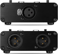 Mini 2 Way HiFi Stereo Audio XLR A/B Passive Switcher Box & Mixer Sound Splitter (1-IN-2-OUT)