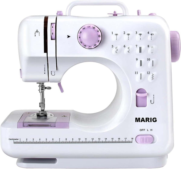 Sewing Machine 12 Stitches 2 Speeds Double Thread White