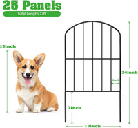 Decorative Garden Fence Fencing, 27ft (L) x 24in (H) Animal Barrier for Dog