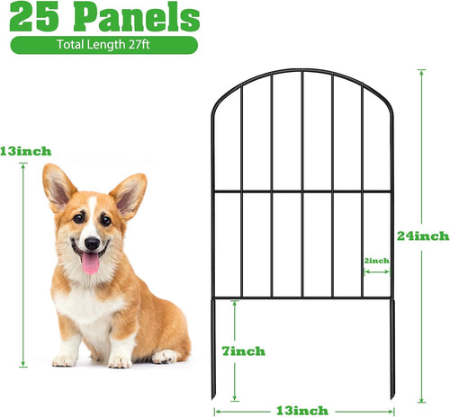 Decorative Garden Fence Fencing, 27ft (L) x 24in (H) Animal Barrier for Dog