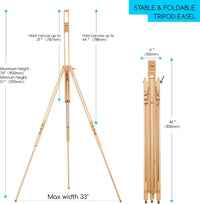 MEEDEN Artist Field Easel, Tripod Beech Wooden Painting Easel Stand with Bag, Lightweight Professional Art Easel for Painting and Display, Perfect for Painters Students, Artists, Hold Canvas up to 42"