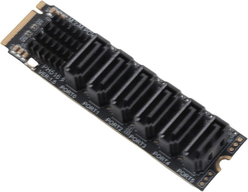 SUNGOOYUE M.2 to SATA3.0 Adapter Card, 6Gbps High Speed ASM1166 M.2 PCIE to SATA Expansion Card with Smart Indicator for OS X, for Windows, for Linux