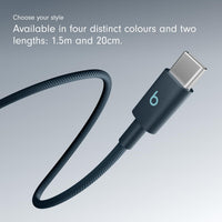 Beats USB-C to USB-C Woven Cable, Fast Charging, Durable/Tangle-Free, Compatible Charger for Apple & Android Devices (1.5 m) - Nitro Navy