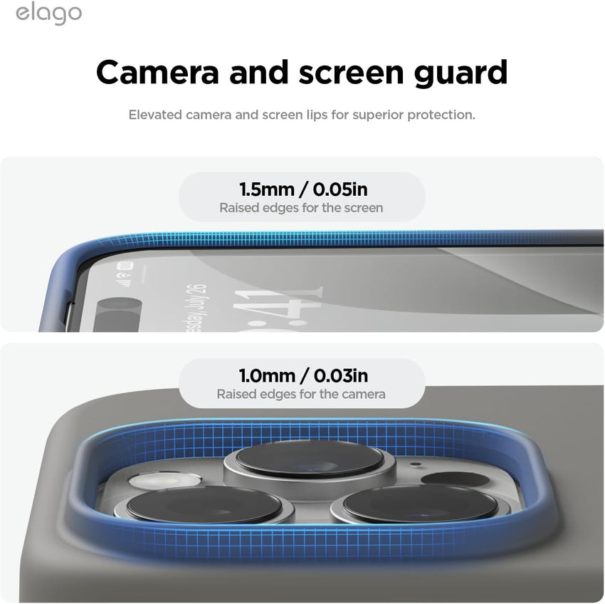 elago Compatible with iPhone 16 Pro Case, Premium Liquid Silicone Case, Full Body Protective Cover, Shockproof, Slim Phone Case, Anti-Scratch Soft Microfiber Lining, 6.3 inch (Medium Grey)
