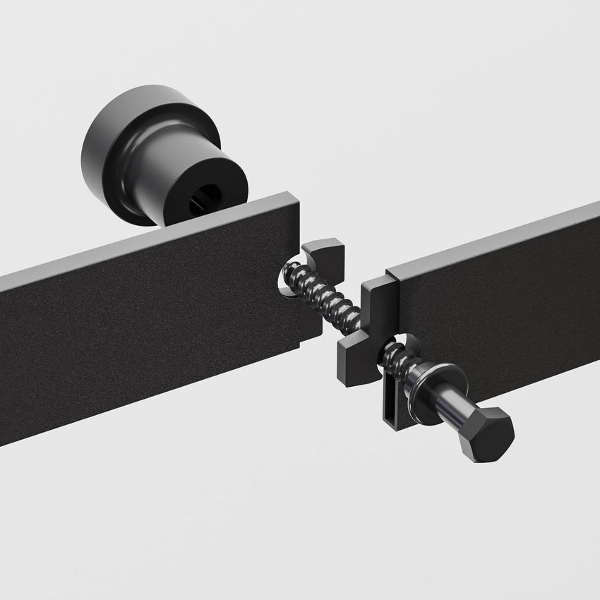 Sliding Barn Door Kit 6FT/183CM Black Heavy Duty Barn Door Sliding Hardware Track Kit for Single Wood Door 91.5CM Wide