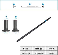 92cm-127cm Long Tension Curtain Rod, No Drilling Extendable Stainless Steel Curtain Pole for Windows and Bathroom,Telescopic Shower Curtain Rod, Room Divider
