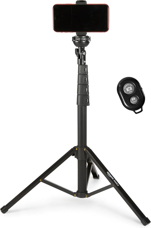 Amazon Basics Extendable Phone Tripod READ DESC & Selfie Stick 162cm/64inch, Black