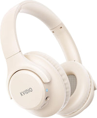 Over-Ear Bluetooth Headphones 65H Playtime Foldable Lightweight Deep Bass Stereo with Mic Beige