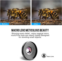 Apexel【Updated Version HD Phone Lens Kit-170°Super (Fisheye) Wide Angle,10X Macro Lens,110° Wide Angle2.0X Zoom Telephoto,195°Fisheye Lens for iPhone,Samsung and Most of Smartphone L-HB5V2