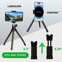 KobraTech Mobile Phone Tripod Stand - TriFlex Mini iPhone Tripod - Flexible Tripod for iPhone + Bluetooth Remote Shutter