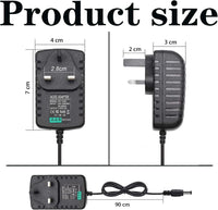 12V 2A Power Supply Adapter, AC to DC Power Supply Adapter, AC/DC Converter Adapter Driver Transformer, For LED Strip Lights, CCTV Camera, Router, Audio/Video etc