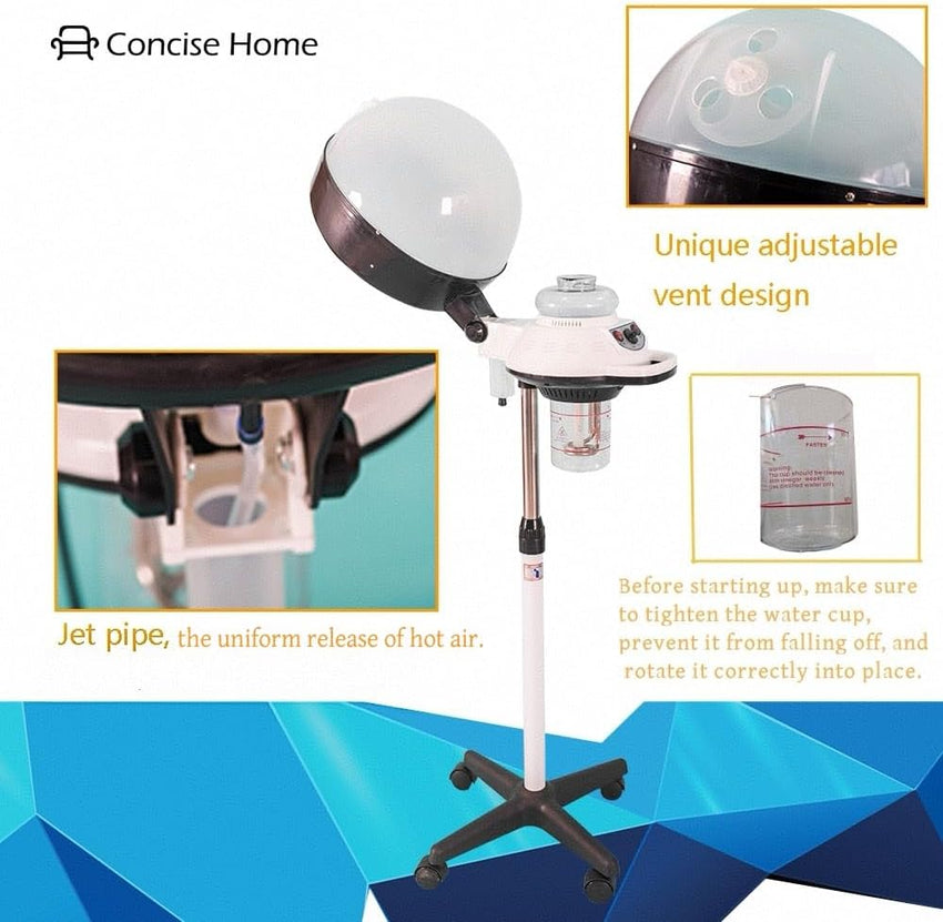 Concise Home Salon Home Professional Hair Steamer and Conditioning Machine with Rolling Floor Stand